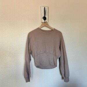 VICTORIA’S SECRET • Tan Cropped Ribbed Hoodie